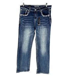 Grace In LA P-Straight Jeans Women's 18 Yellowstone Landman Cowgirl Western NEW